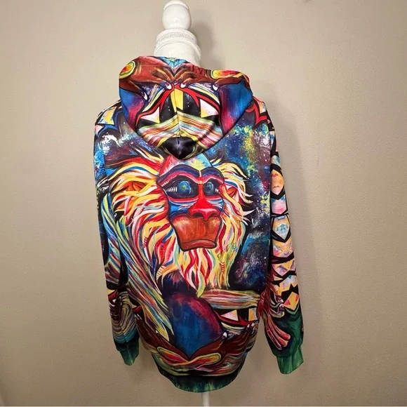Meditating Rafiki Mandrill Unisex Hoodie From The Lion King - Picture 10 of 16